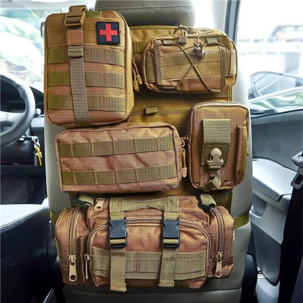 6 Pack Tactical Truck Organizer Back Seat Storage Car Seat Storage Bag M…